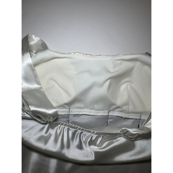 Satin M Tank Top Black Waist Tie Ruched Bust Sleeveless Blouse Dressy - Picture 9 of 9